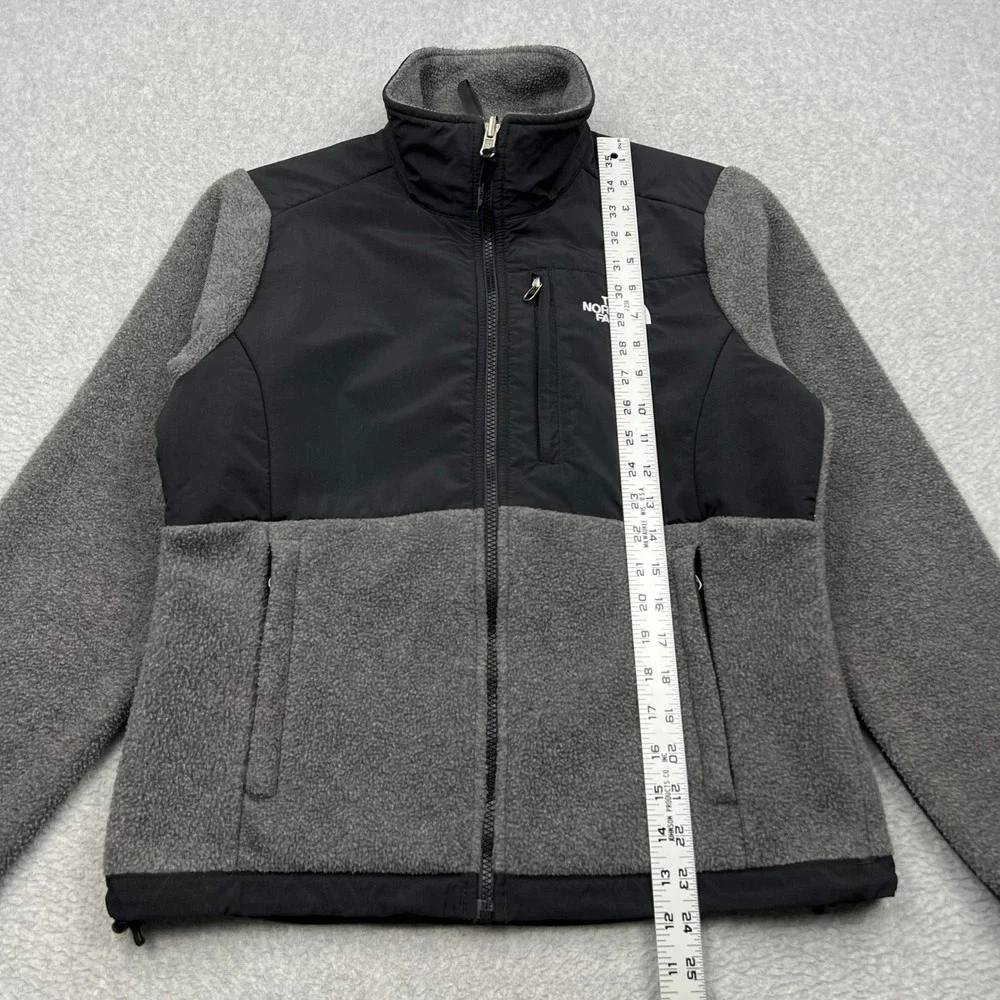 North Face Denali Jacket Womens Small Gray Colorblock Polartec Fleece Full Zip